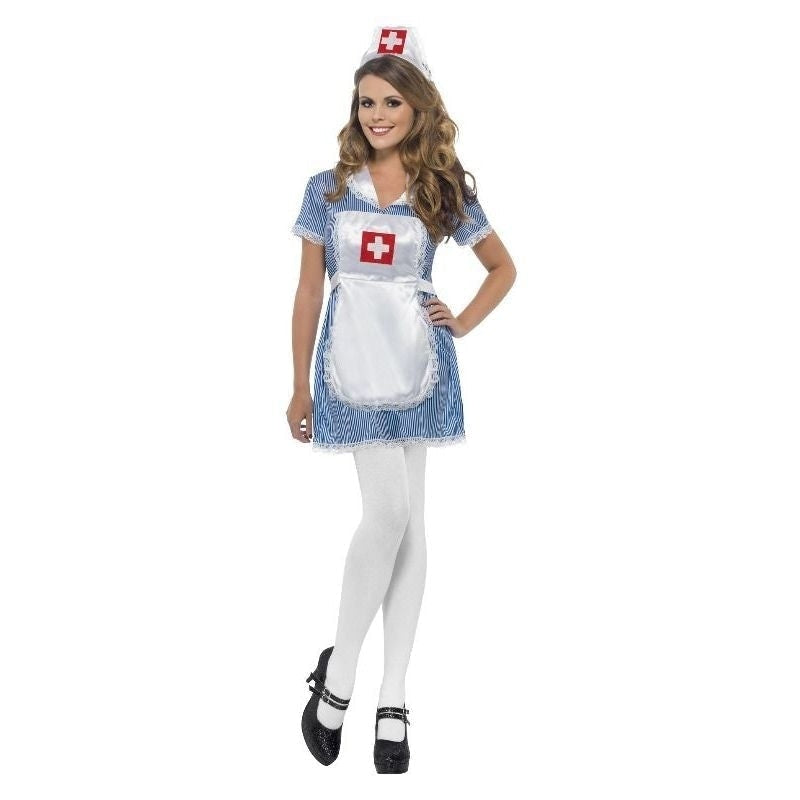 Nurse Naughty Costume Adult Blue White_5