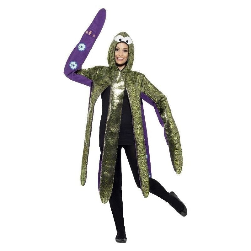 Octopus Costume Foam Bonded Adult Purple Hooded Tabard_3