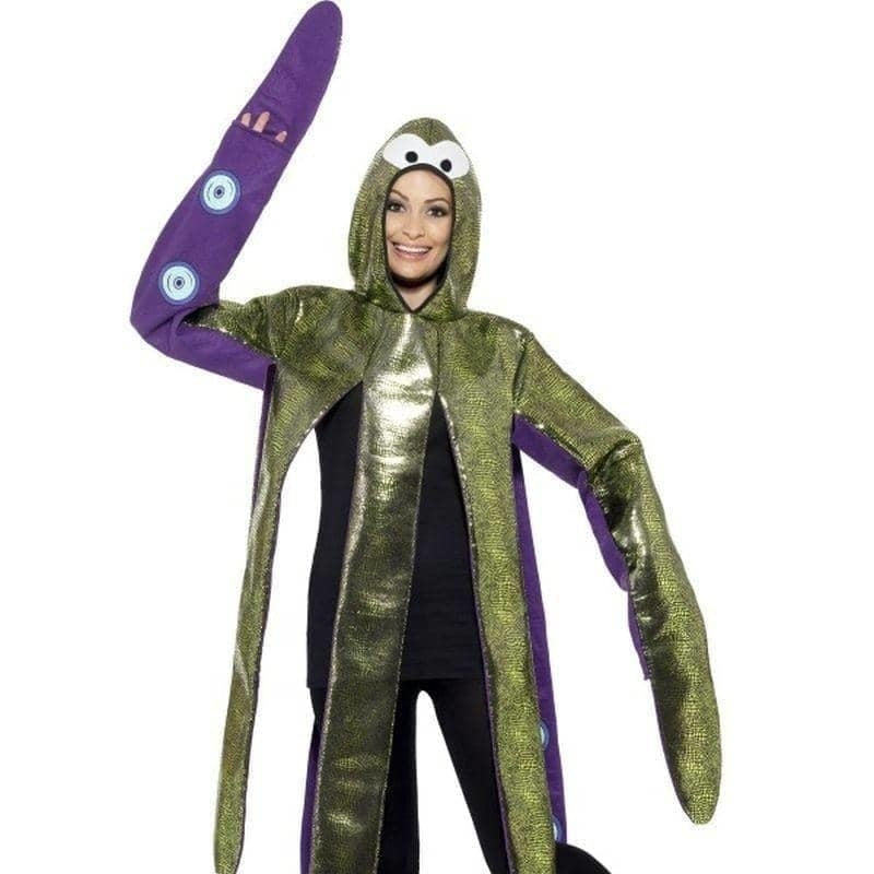 Octopus Costume Foam Bonded Adult Purple Hooded Tabard_1