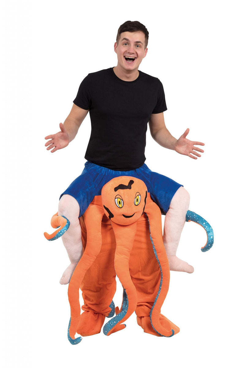 Octopus Piggy Back Costume Adult Fits Up Waist Size 38" 40"_1