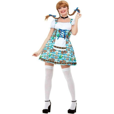 Oktoberfest Beer Maiden Costume Adult Blue_1