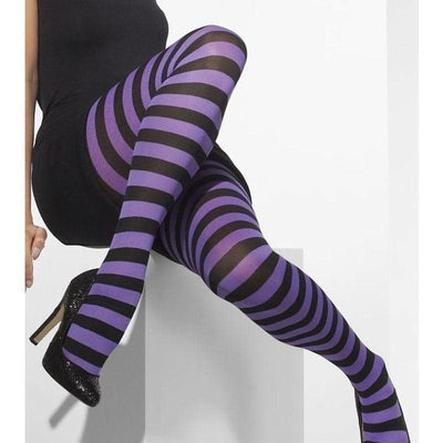 Opaque Tights Adult Purple Black_1