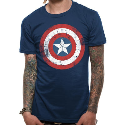 Captain America Shield Distressed T-Shirt Large Adult 1