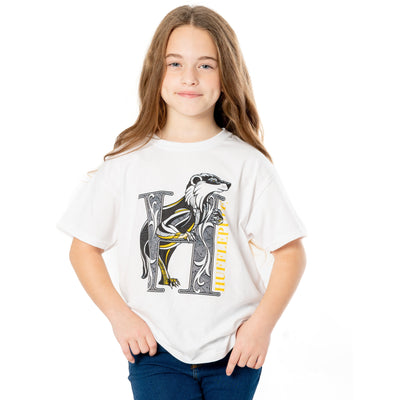 Harry Potter Kids White Hufflepuff Mosaic T-Shirt 1