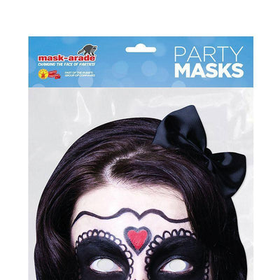 Day Of The Dead Card Mask Spanish Lady Plastic Masks Cardboard Masks_1 pm153