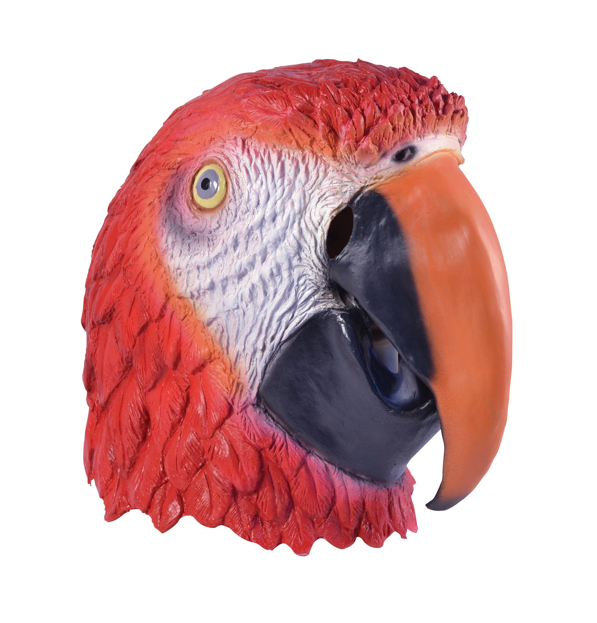 Parrot Mask Red Bird Rubber Overhead Pirate – Mad Distribution Costumes ...