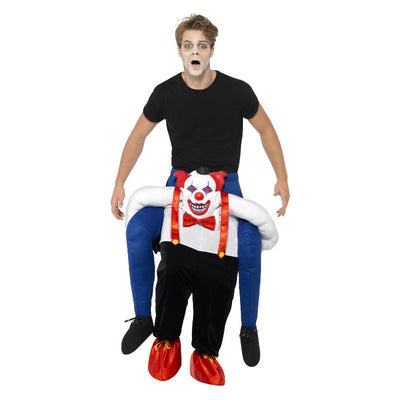 Piggyback Sinister Clown Costume Blue Adult_1