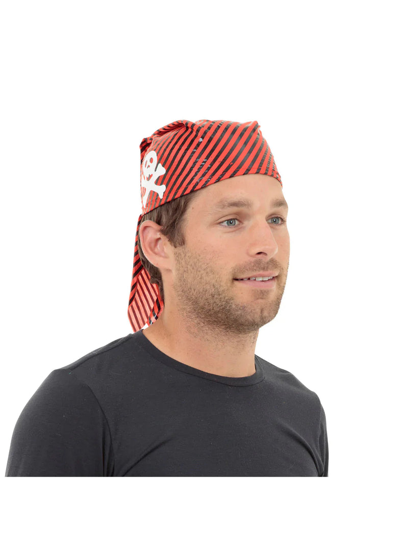 Size Chart Pirate Skull Hat Red Black Bandana Skull and Crossbones