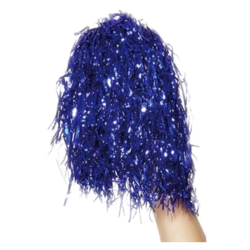 Pom Poms Metallic Blue Adult_1