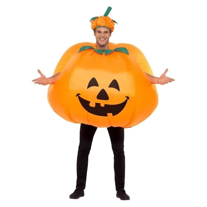 Pumpkin Inflatable Costume Adult Orange Black_2