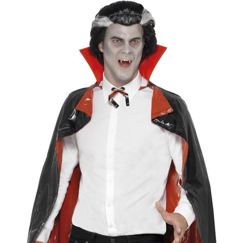 Pvc Reversible Vampire Cape Adult Black Red_1