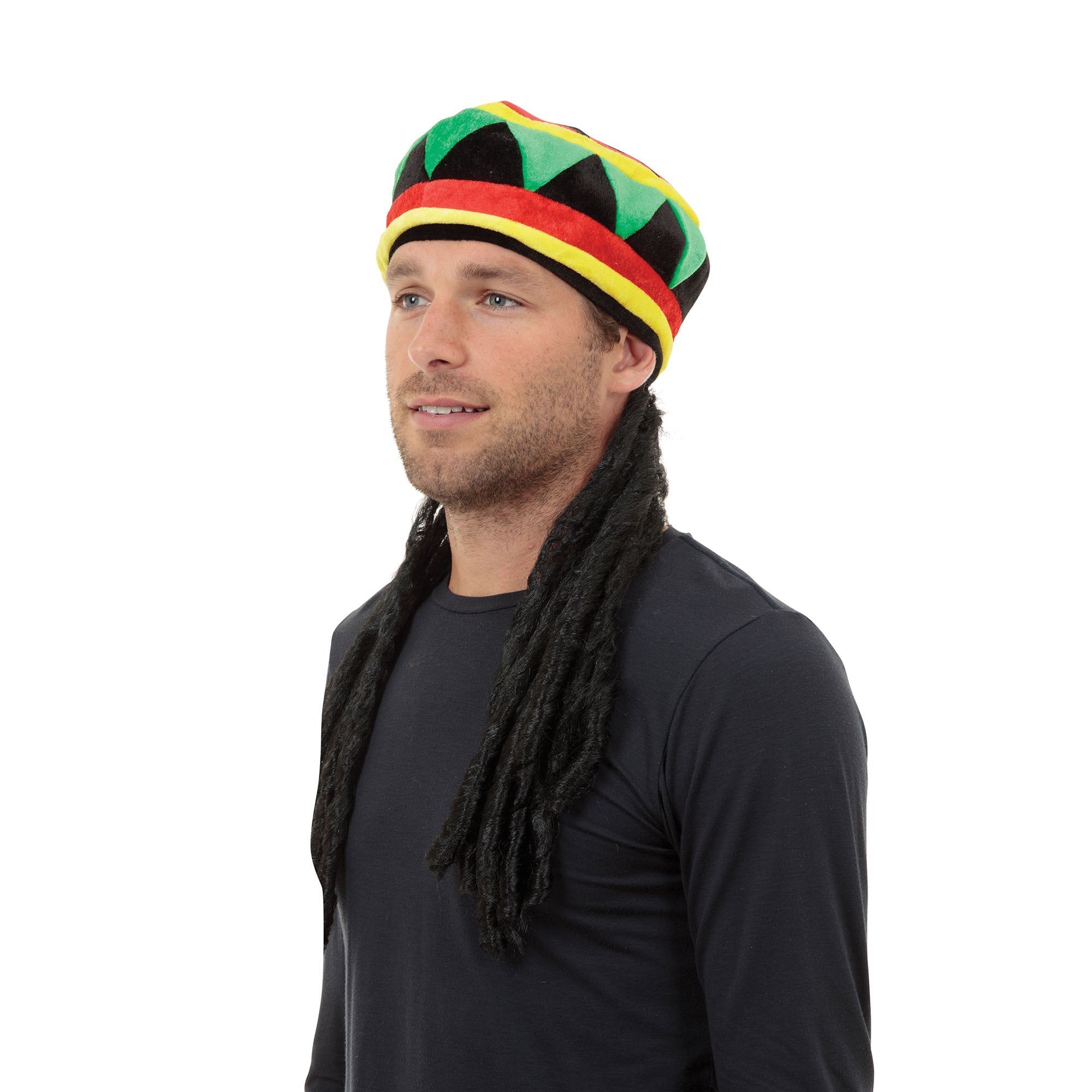 Rasta Hat with Hair Fake Dreadlocks – Mad Distribution Costumes Australia