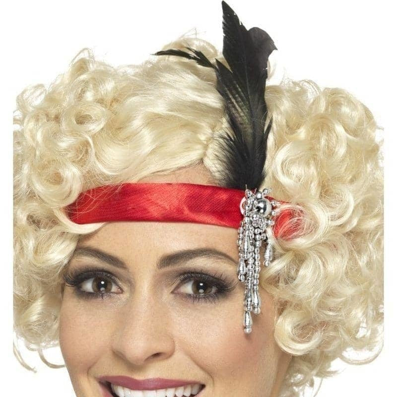 Red Satin Charleston Headband Adult_1