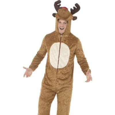 Reindeer Costume Adult Brown White_1