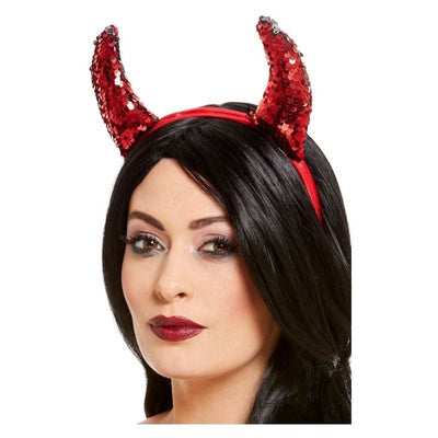 Reversible Sequin Devil Horns Red_1