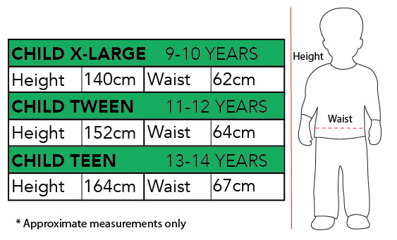 Size Chart Rey Costume Girls Star Wars The Force Awakens