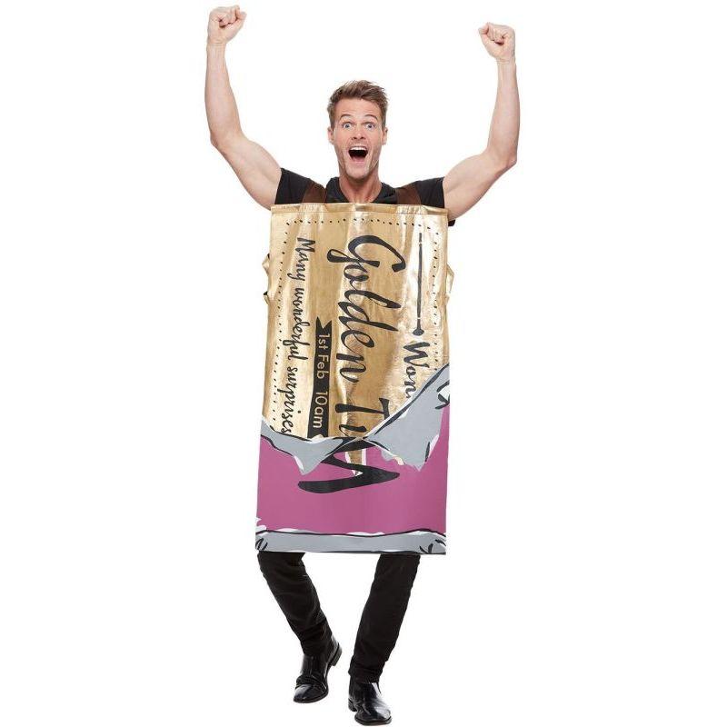 Roald Dahl Winning Wonka Bar Costume Adult Gold_1