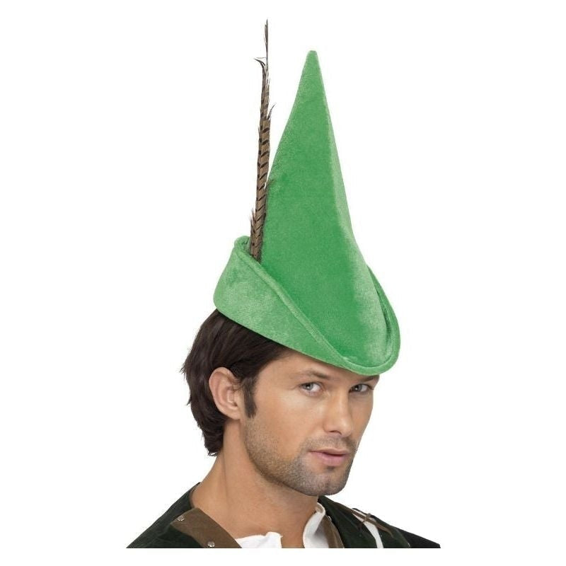 Robin Hood Hat Adult Green Feather Costume Accessory – Mad Distribution ...