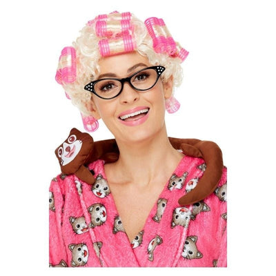 Roller Granny Wig Adult Blonde Curlers_1