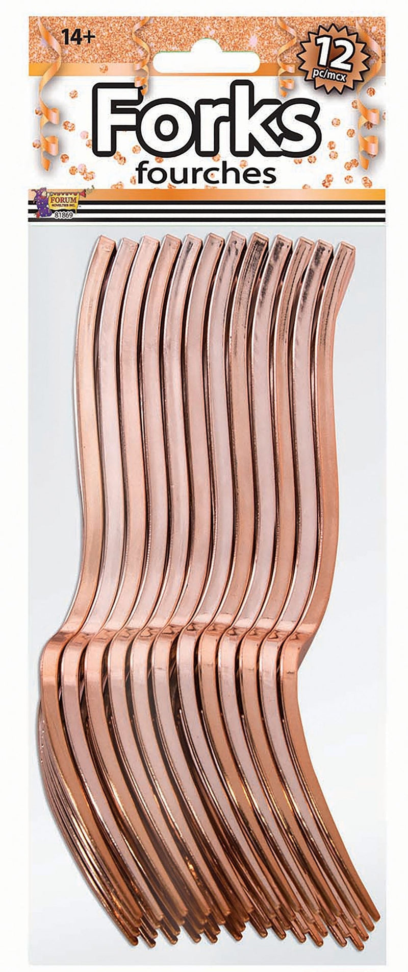 Size Chart Rose Gold Forks 12 Pack