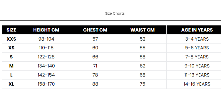 Size Chart Monster High Clawdeen Costume for Girls