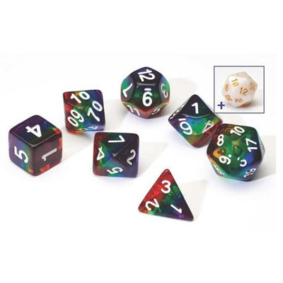 Polyhedral Dice: Rainbow Translucent