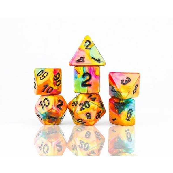 Sirius Dice: Rainbow Gold Polyhedral Dice Set