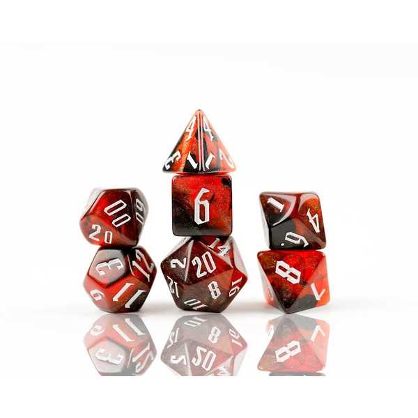 Sirius Dice: Cherry Nebula Poly Set