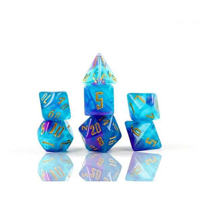 Sirius Dice: Cerulean Nebula Poly Set