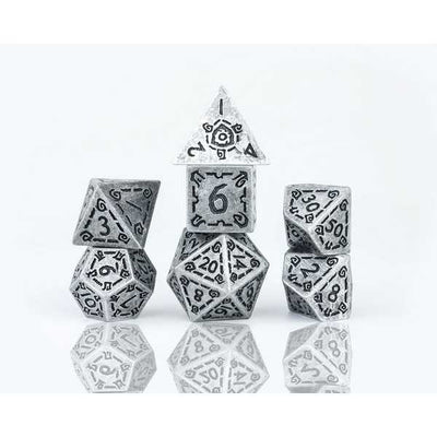 Sirius Dice: Illusory Metal Silver Poly Set