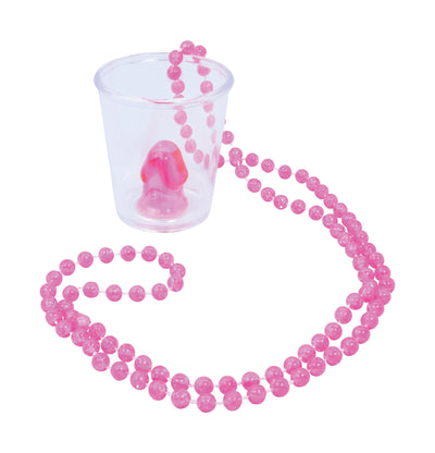 Mens Willy Shotglass Necklace 90cm Pink Saucy Goods Male Halloween Costume_1 SG312