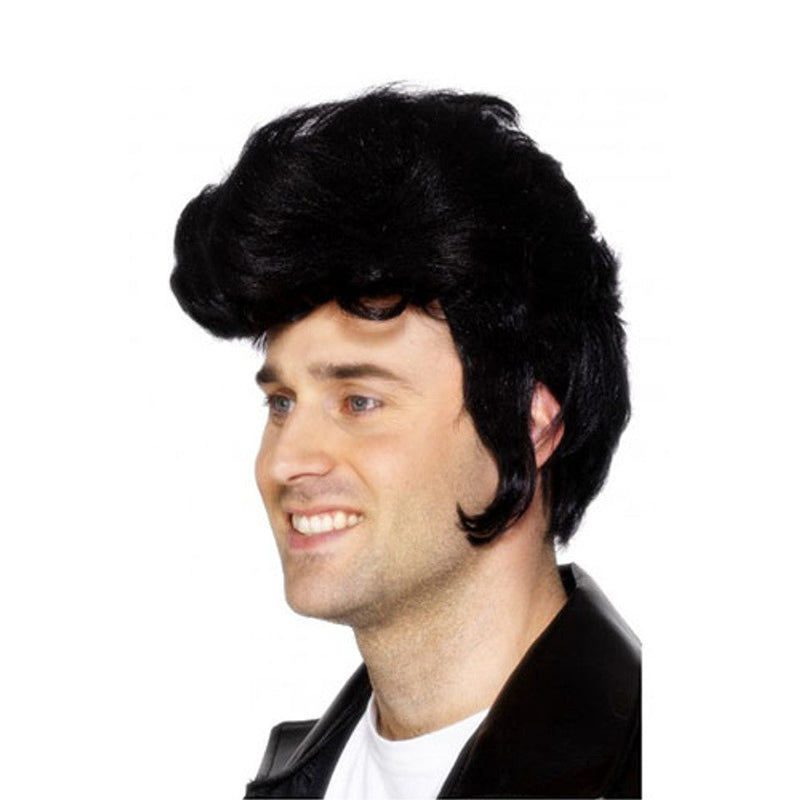 50s Rockstar Wig Adult Black Elvis Presley