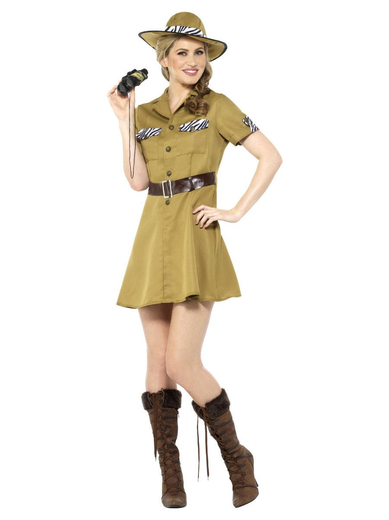 Safari Lady Costume Brown Adult Khaki Dress_4