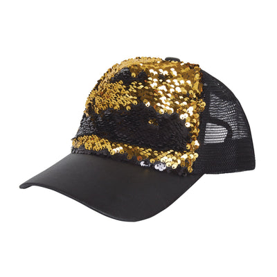 Sequin Cap Reversible Black Gold_1