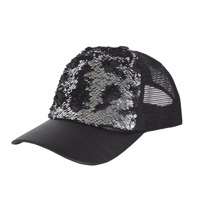 Sequin Cap Reversible Black Silver_1