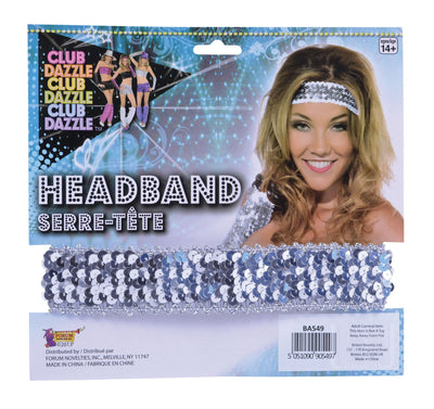 Sequin Headband Silver Costume Accessory_1