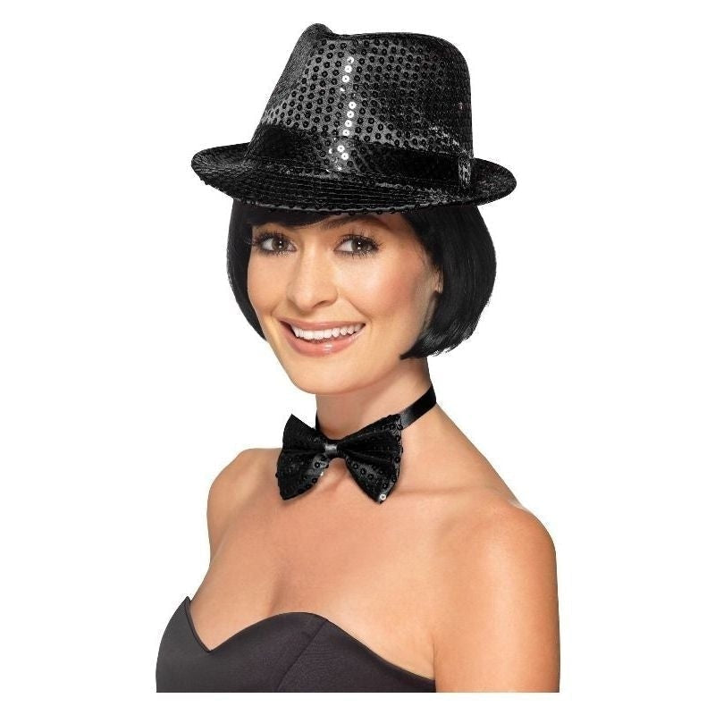 Size Chart Sequin Trilby Hat Adult Black