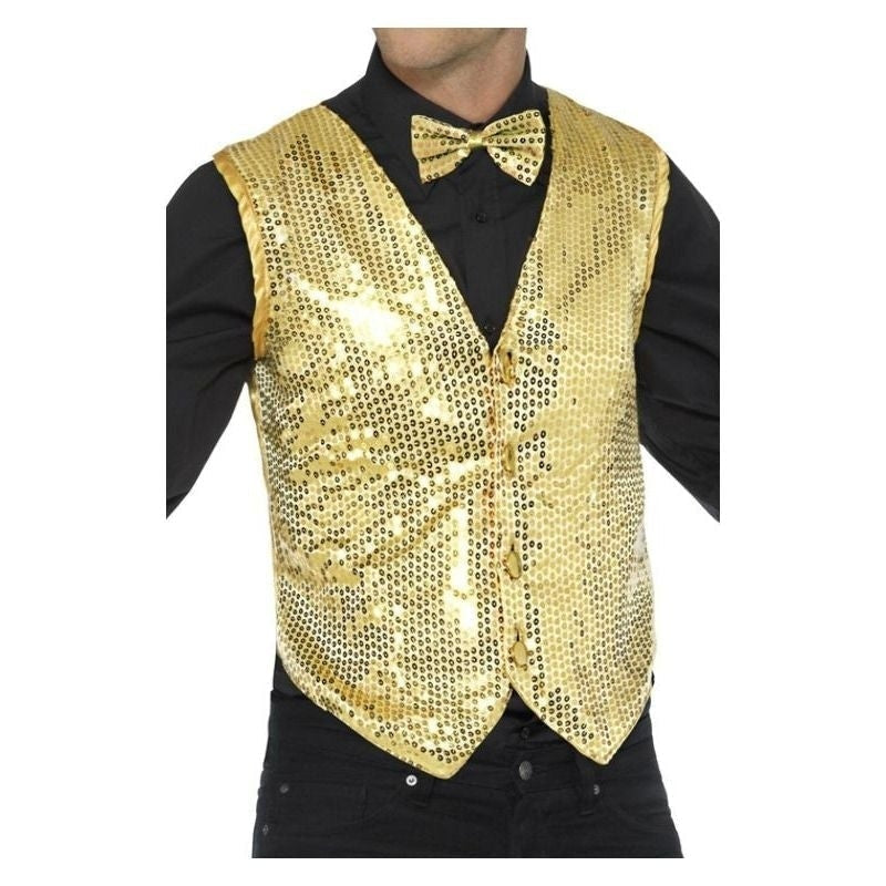 Sequin Waistcoat Adult Gold_2