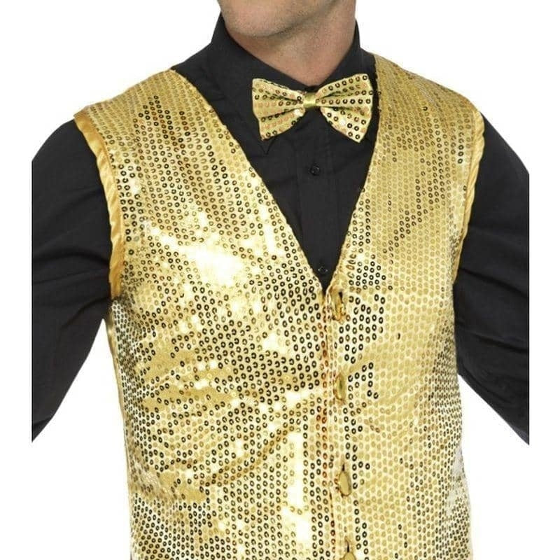 Sequin Waistcoat Adult Gold_1