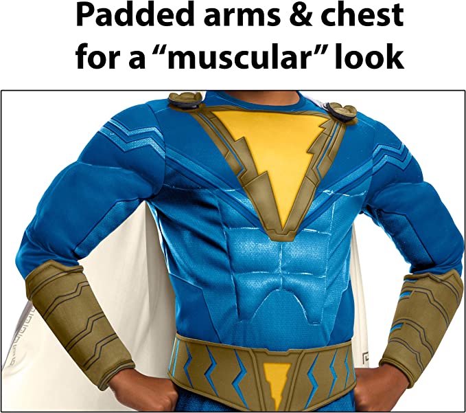 Shazam Freddy Freeman Muscle Blue Jumpsuit Boys Costume_3