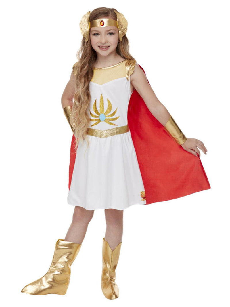 She Ra Costume Girls White Dress and Red Cape_2