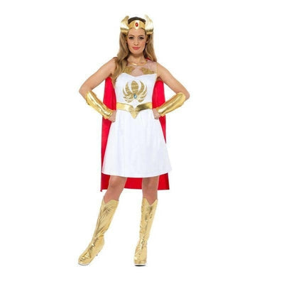 She Ra Costume Glitter Print Adult White Dress_1