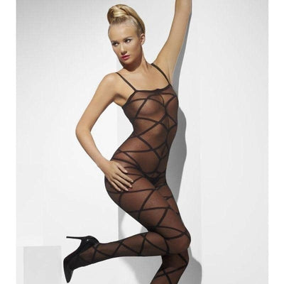 Sheer Body Stocking Adult Black_1