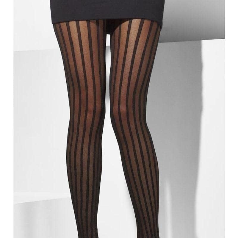 Sheer Tights Black Vertical Stripes_1