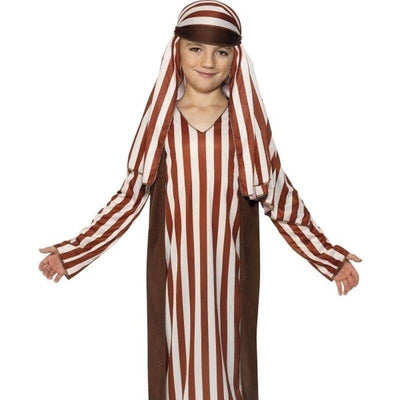 Shepherd Costume Kids Brown White Robe Headpiece_1