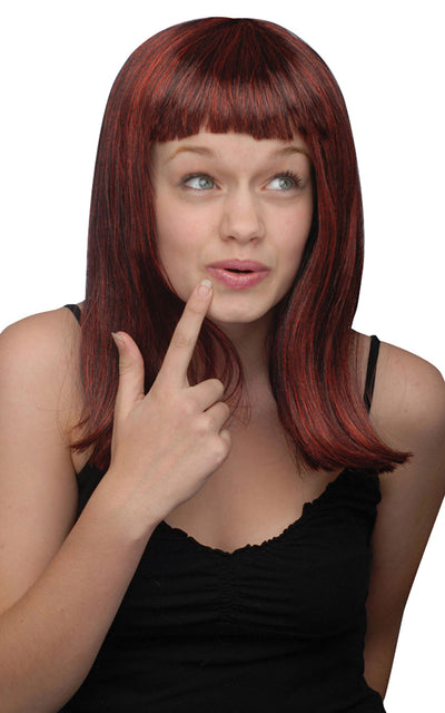 Shoulder Length Wig Red / Black Costume_1