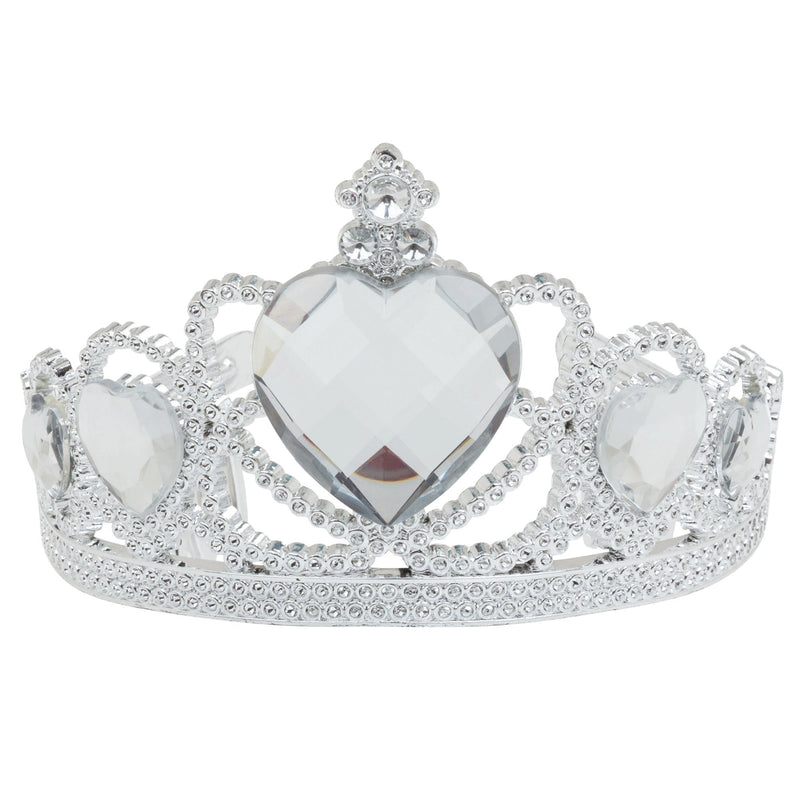 Silver Tiara Plastic Clear Stone Princess Costume Accessory_1