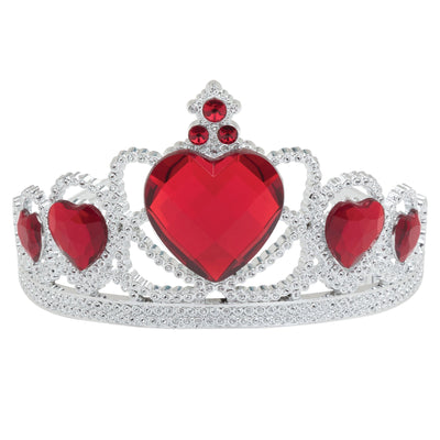 Silver Tiara Plastic Red Stone Princess Costume Accessory_1