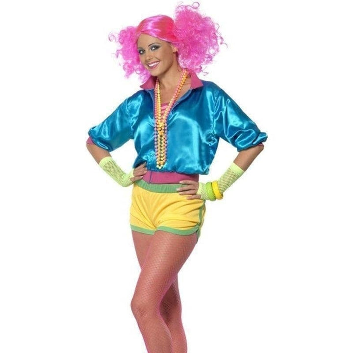 Skater Girl Costume Adult Blue Yellow with Green Skater Girl Costume Adult Blue Yellow with Green