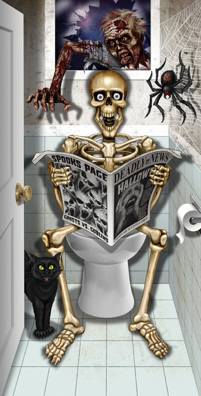 Skeleton Bathroom Door Cover 30 x 60 Inch_1